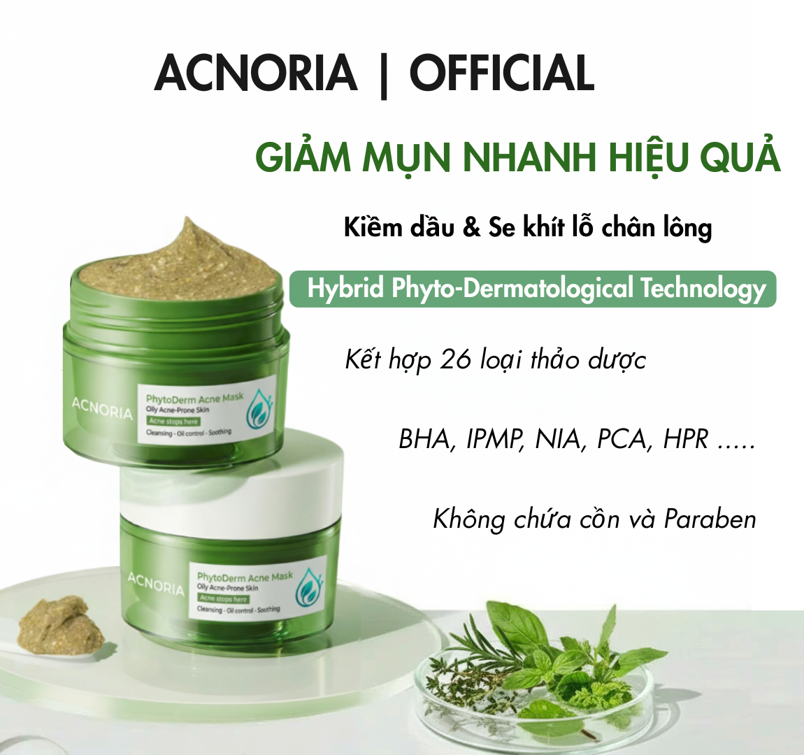 Mặt Nạ Trị Mụn Thảo Dược PhytoDerm Acne Mask | Giảm Mụn – Phục Hồi Da - Ảnh 3