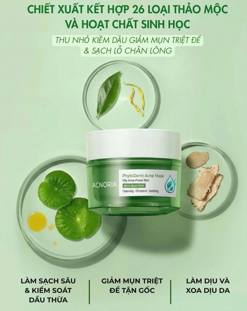 Mặt Nạ Trị Mụn Thảo Dược PhytoDerm Acne Mask | Giảm Mụn – Phục Hồi Da - Ảnh 2