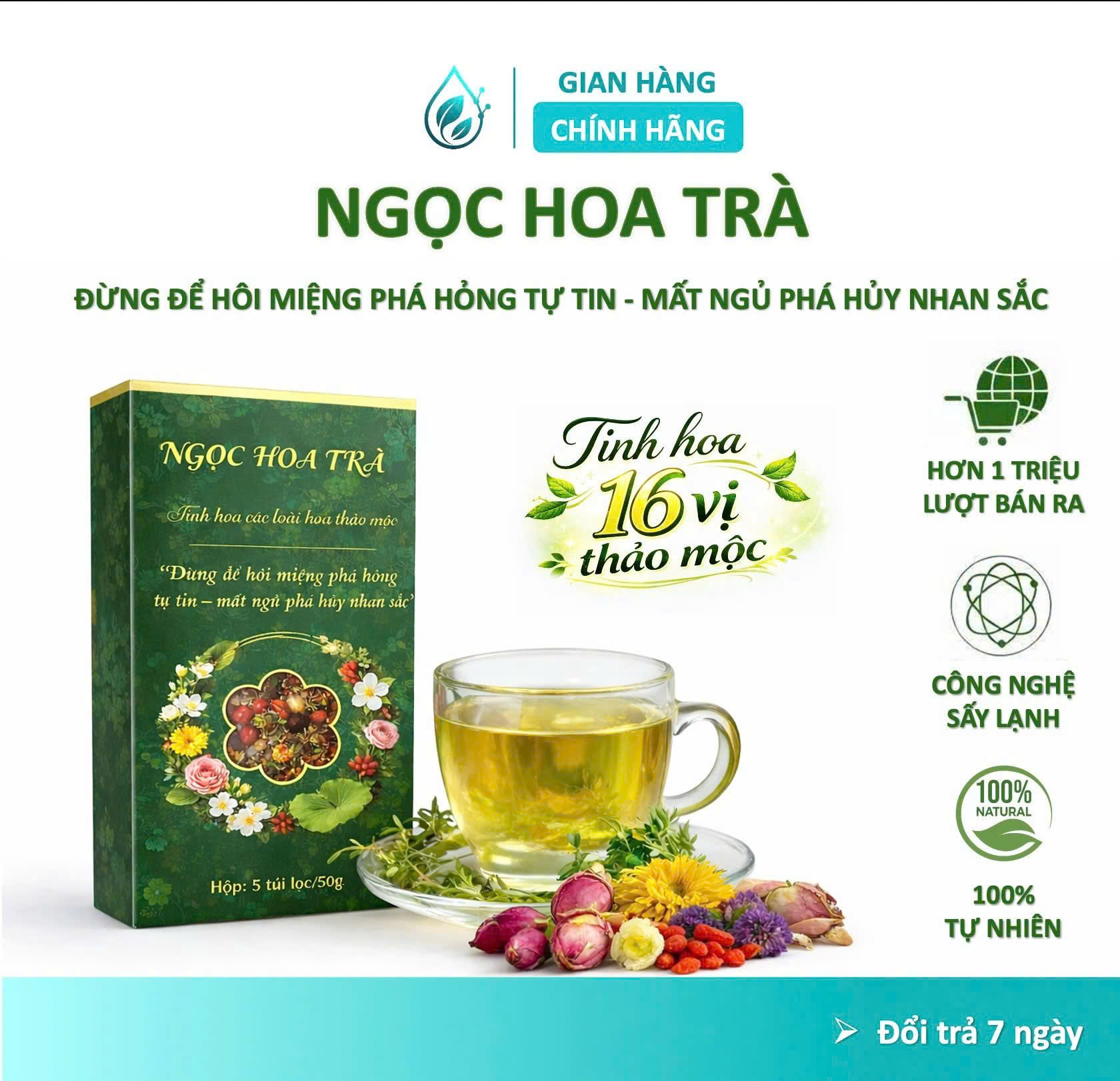 Ngọc Hoa Trà 16 Vị – Thanh Nhiệt, Thơm Miệng, Dưỡng Nhan - Ảnh 5